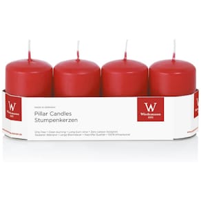 Stumpenkerze Advent, 4 St., rot