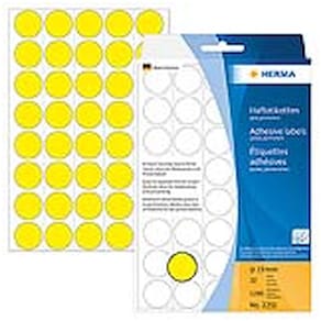 Vielzweck-Etiketten HERMA, Ø 19 mm, gelb