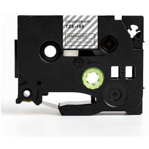 Tape 24mm TZe-155 vit på klar