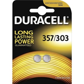 Knapcellebatteri Duracell SR44/357/303, 1,5 V