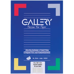 Etiketten Gallery, wit, 52,5 x 29,7 mm, rechte hoeken, 100 vel