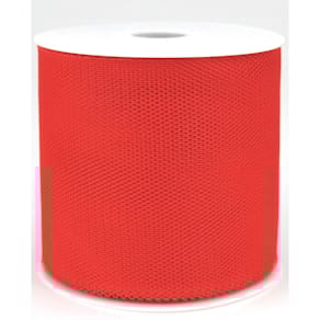 Zierband Goldina, Tüll, 100 mm x 50 m, rot