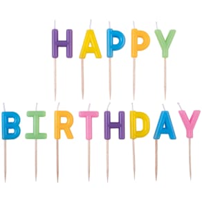 Kerzen TIB Happy Birthday, mit Pickern, 13-teilig