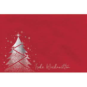 Geldkuvert Weihnachten, Rot, geprägte Schrift, silber