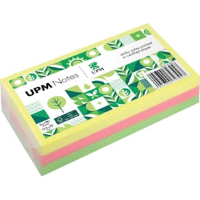Haftnotizblock UPM, 125 x 75 mm, 3 Blöcke, gelb, pink, grün