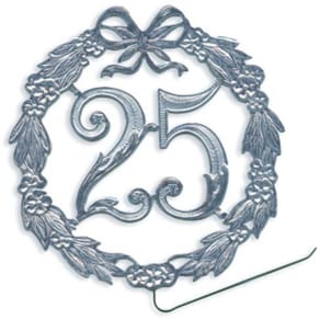 Jubiläumszahl Demmler, Ø 13 cm, 25, silber