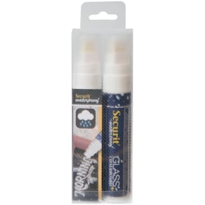 Krijtmarker Securit Waterproof, large, wit, blister 2 stuks