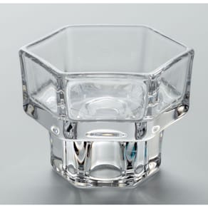 Kerzenhalter Glas, 2in1, sechseckig, klar, 50 x 50 mm