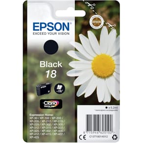 Inktcartridge Epson 18, 175 pagina's, OEM C13T18014012, zwart