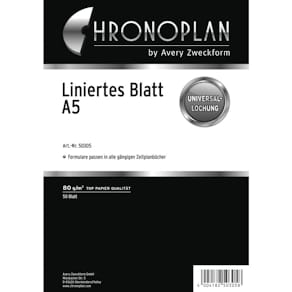 Ersatzeinlagen CHRONOPLAN, A5, 50 Blatt, liniert