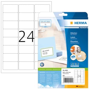 Universaletiketten HERMA, 63,5 x 33,9, weiß
