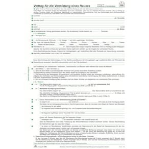 Mietvertrag RNK, A4, 5 Blatt, für Häuser