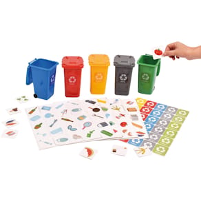Spel Återvinningsspel med 5 soptunnor