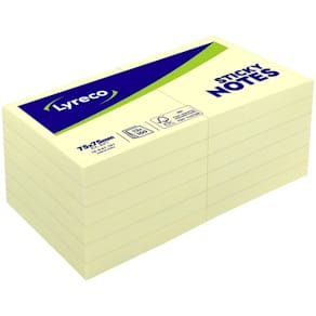 Notes LYRECO standard 75x75mm gul 12/fp