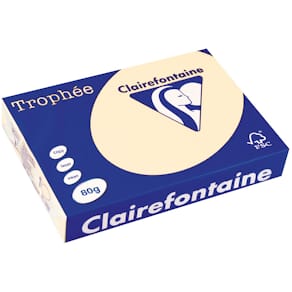 Gekleurd papier Clairefontaine Trophée, A4, 80 g, 500 vel, ivoor