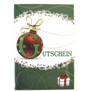 Gutscheinkarte Noname, Weihnachten, geprägt, bunt, mit Umschlag