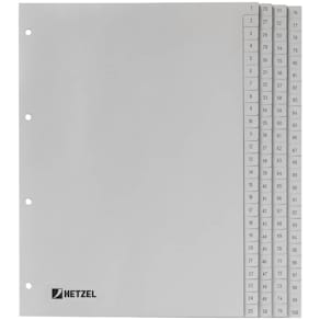 Register Hetzel 1-100, A4, grau