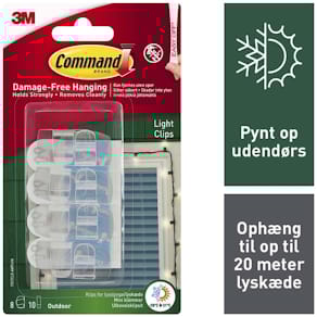 Klæbeclips 3M Command transparent, aftagelige, 4 pakker