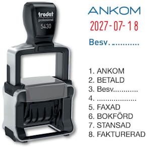 Stämpel TRODAT 5430/L Dat m.standardtext