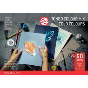 Tekenpapier Talens, gekleurd, 180 g, ft 21 x 29,7 cm, A4, blok 50