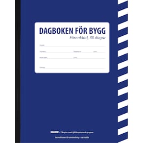 Byggdagbok - förenklad, 30 dagar