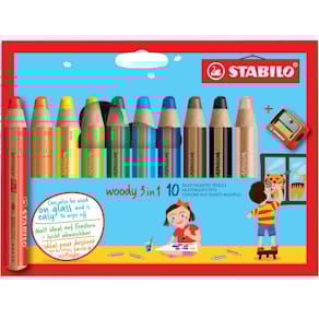 Farbstiftetui STABILO woody 3 in 1, 10 Stück