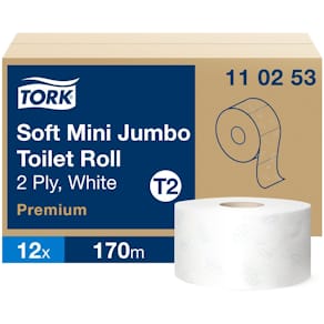 Toalettpapper TORK Mini Jumbo Premium T2, 2-lag, soft, 12/FP
