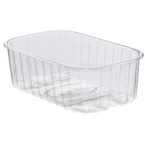Plastbakke PP 190x115x58 mm, transparent, frugt & grønt, 2240 stk