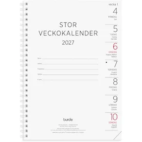 Stor Veckokalender 2027 refill