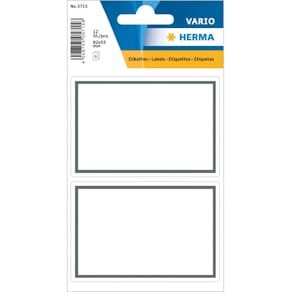 Buchetiketten HERMA Buchetiketten grauer Rand, 82x55 mm, blanko,
