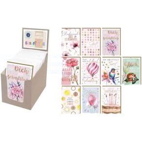 Geburtstagskarte PAPER STYLE Kupfer, 50 Stück, Displaybox