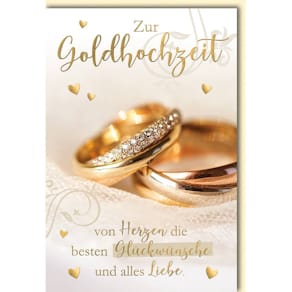 Glückwunschkarte Braun+ Company Goldhochzeit Ringe