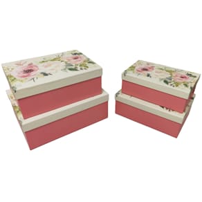 Geschenkkarton PBS Pfingstrosen, creme, 4 Größen, rechteckig