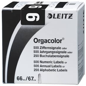 Ziffernsignal Leitz Orgacolor 9, 500 St., schwarz