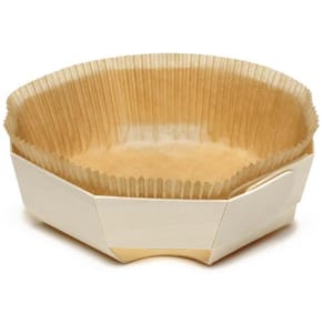 Bageform i træ Træform, med bagepapir, 110x110x35 mm, 400 stk
