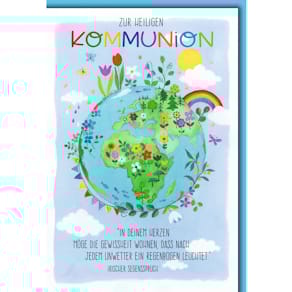 Kommunionskarte Noname, bunt, 11,5 x 17 cm, mit Umschlag