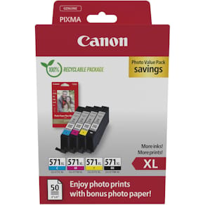 Tintenpatronen-Set Canon Value Pack 571XL, sw/c/m/y