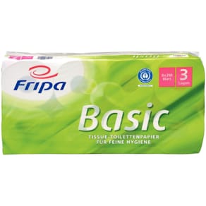 Toilettenpapier Fripa Basic, 3-lagig, 8 x 250 Blatt, weiß, RC