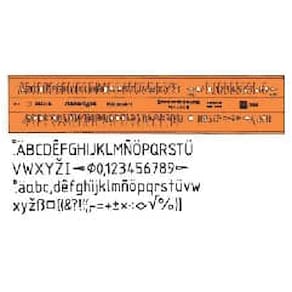 Schriftschablone STANDARDGRAPH Typ B, 3,5 mm, orangetransparent