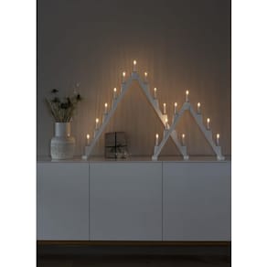 Elljusstake 11 ljus vikbar 86x82 trä vit