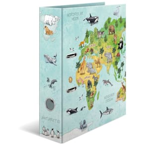 Ordner HERMA Motiv-Ordner A4 Weltkarte, 70 mm