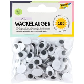 Wackelaugen Folia, oval, 12 x 9 mm