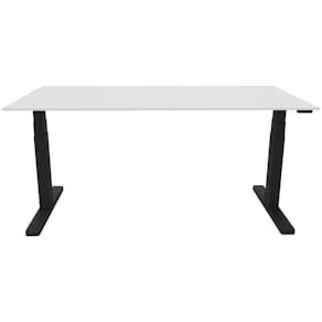 Schreibtisch Q-CONNECT elektrisch höhenverstellbar, weiß/schwarz