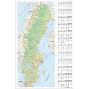 Väggblad Sverigekarta 2027
