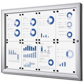 Opslagstavle Twinco grå, alu-ramme, 700 x 960 mm, 1 stk