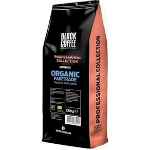 Espresso Black Coffee Organic Fairtrade hele bønner 1kg