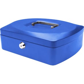 Geldkoffer Q-CONNECT, 255 x 200 x 85 mm, blauw