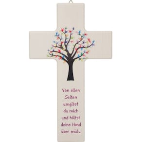 Kinderkreuz mit Spruch, natur