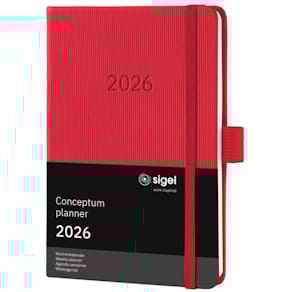 Buchkalender Sigel Conceptum, A6, 2026, rot
