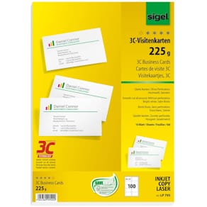 Visitenkarten Sigel 3C, hochweiß, 100 Karten